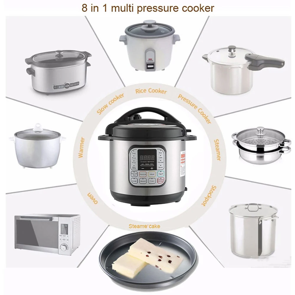 Multifunctional 4L 5L 6L Non-Stick Food Steamer Electric Programmable Pot Pressure Cooker Rice Cooker