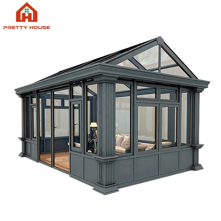 Sunroom motorized glass sliding roof houses slant