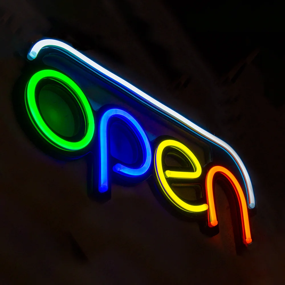 Wholesale Advertising Decoration Illuminated Open LED Lights Acrylic Neon Signs For Business Shop