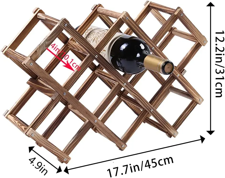 Wood Wine Storage Racks Countertop,  Wooden Stackable Wine Cellar Racks, Wine Bottle Stand Holder Display Shelf for Home
