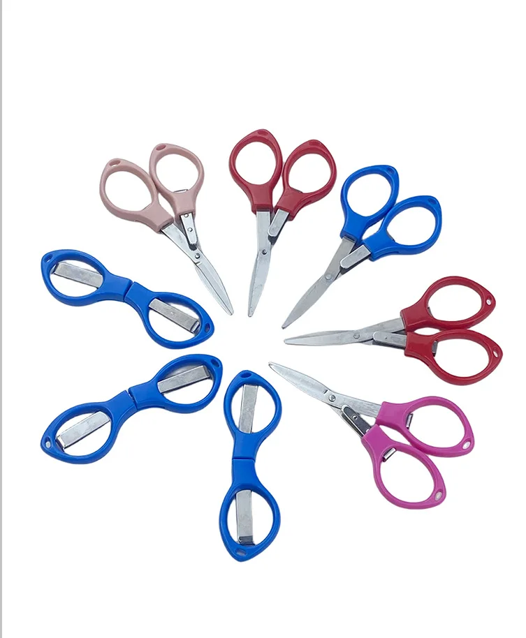 Stainless Steel Pocket Fishing Braid Scissors Folding Glasses Shaped Scissors Fishing Tool