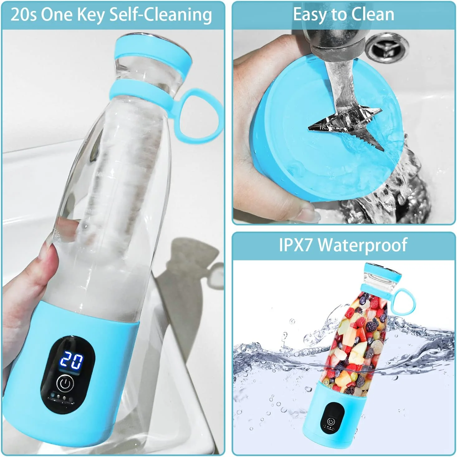 Waterproof  300W  500 ML Electric Personal  Fruit Juicer Squeezer Cup  Hand Held Blender Portable Blender