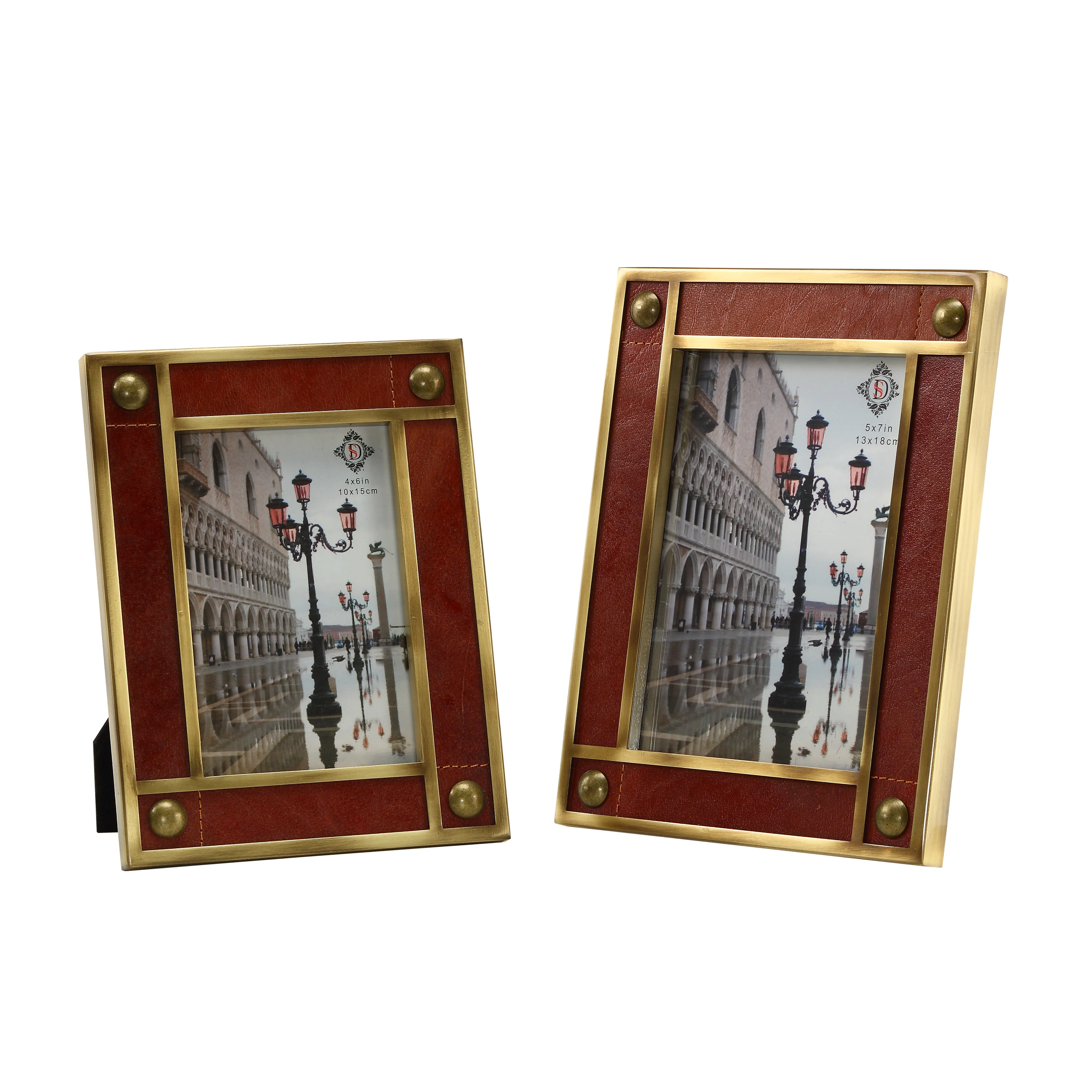
Modern minimalist creative leather photo frame display 6 inch 7 inch European style home decoration desktop picture frame decora 