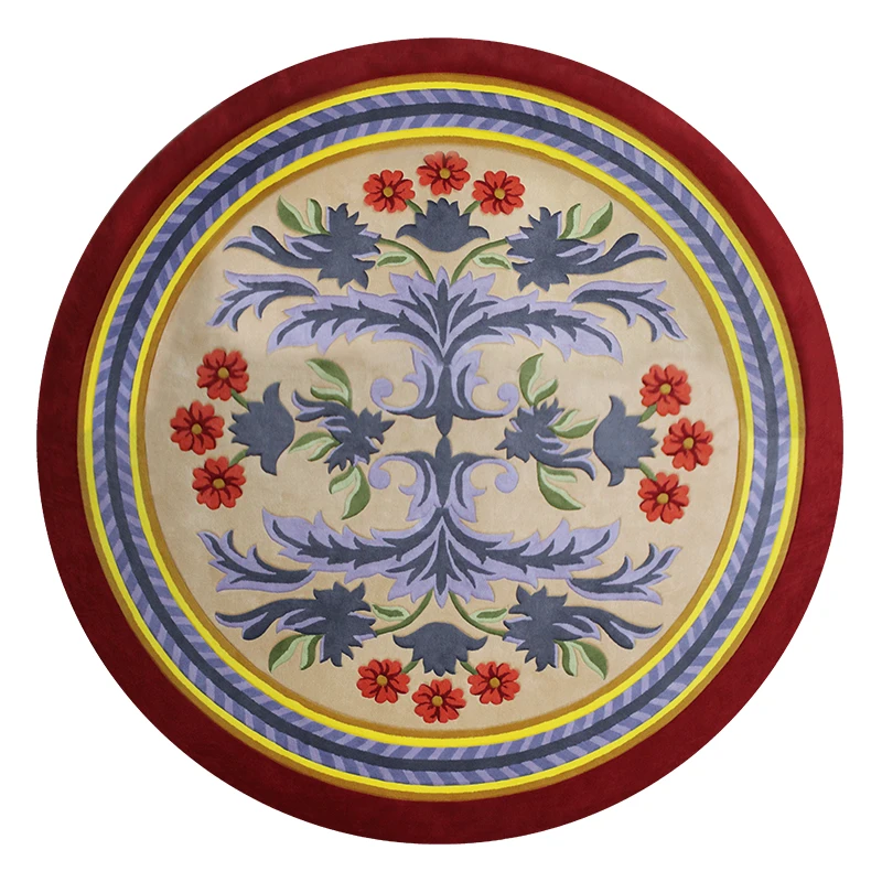 Factory Customized European and American Style Retro Round Carpet Turkey Persian Bed Rug Living Room Bedroom Mat