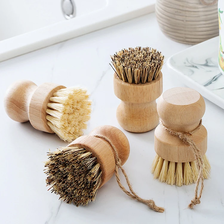 Natural Wood Cleaning Brush Dish Washing Brush Tool Wooden Dish Scrubber Brush