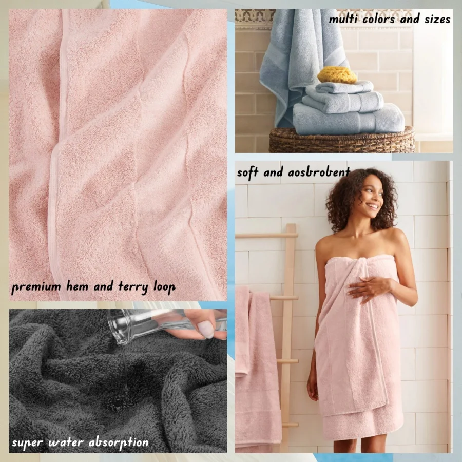 Absorbent quick drying soft cotton towel sets pakistan cotton 3 piece best bath towels