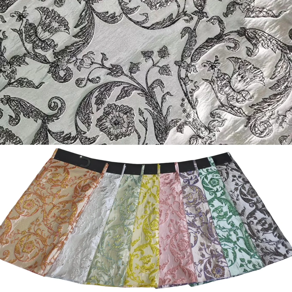 130gsm 8 colors metallic jacquard brocade woven fabric for garment