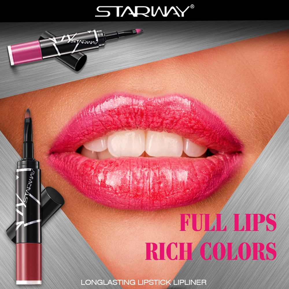 Factory Hot Selling Cosmetic 2 in 1 lipstick lipliner long wearing lipstick lipliner set