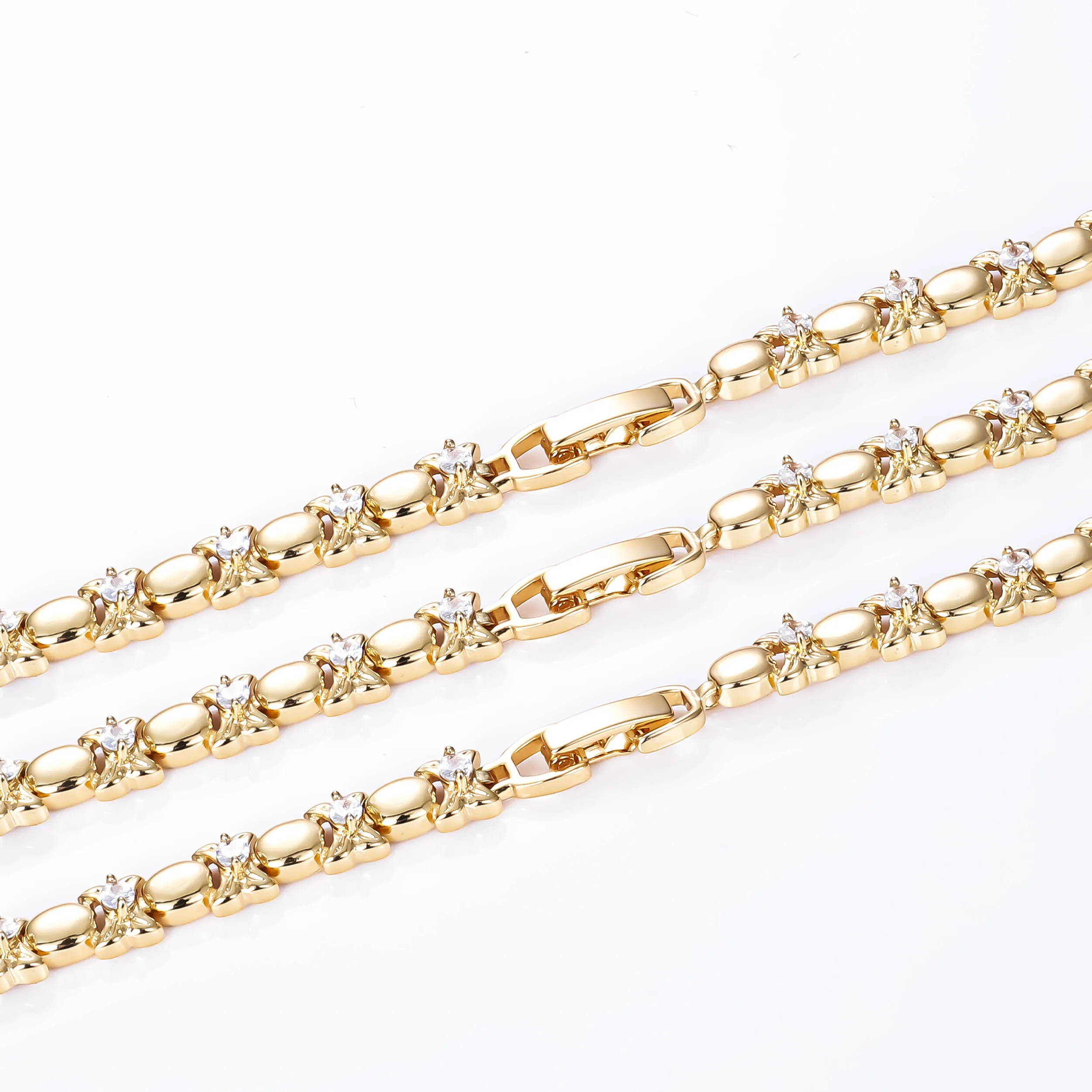 CM jewelry fashion wholesale flower hot sell 18K gold plated oro laminado 18k Zircon bracelet tennis bracelet for women