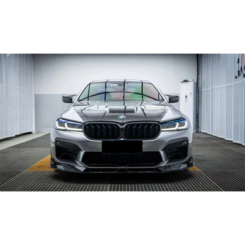Runde High Quality Dry Carbon Fiber Material For BMW M5 F90 Carbon Fiber Body Kit Hood Front Lip Grille Frame Fog Light Frame