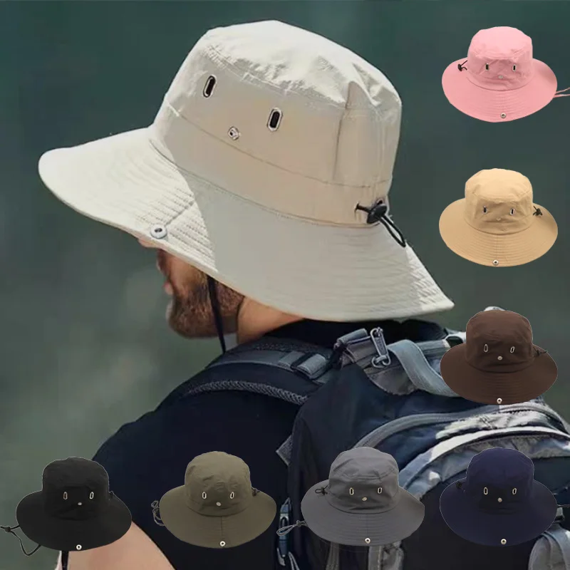 Fisherman hat Western Cowboy outdoor mountaineering camping adventure hat Summer large shade sun protection hat goods in stock