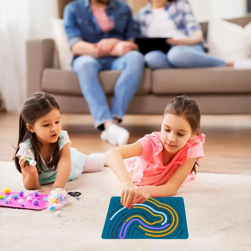 Double-Sided Silicone Sensory Activity Board DIY Toy for Kids Autistic Children Anxiety & Stress Relief Calming Fidget Toy Gift