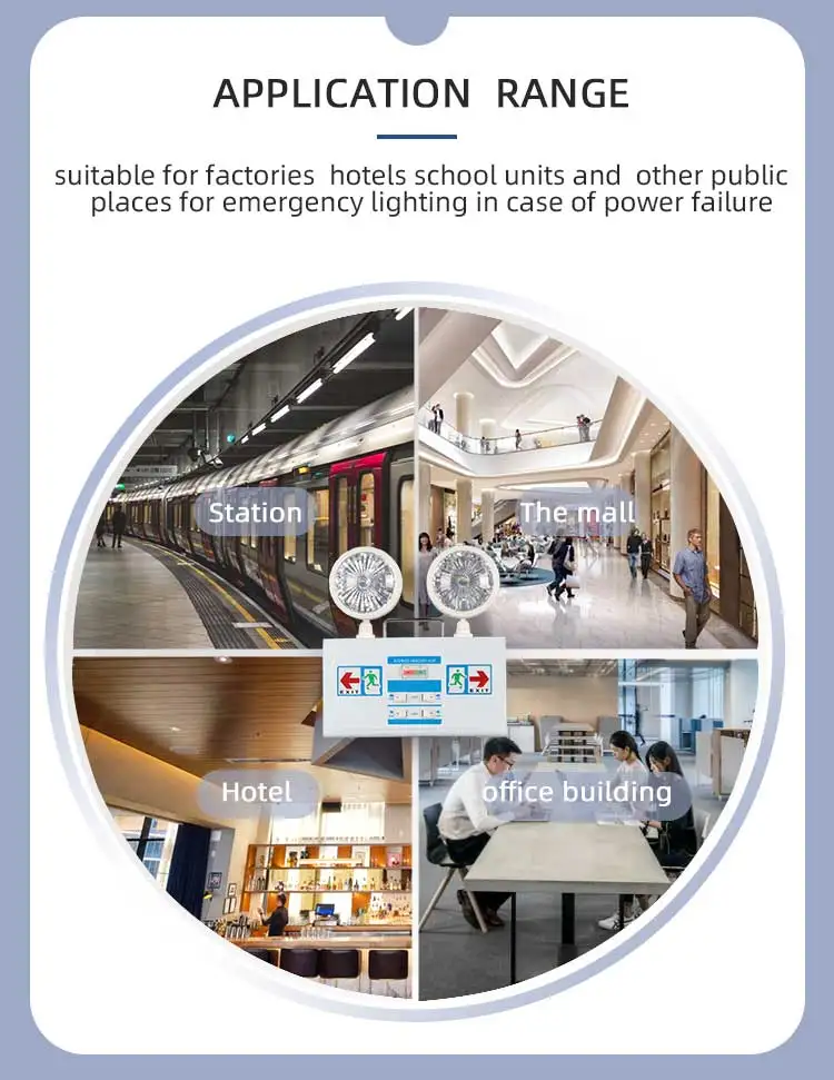 Rechargeable Fire Emergency Light  Portable Plastic White Lithium Battery  6V 3 Years 2*3W