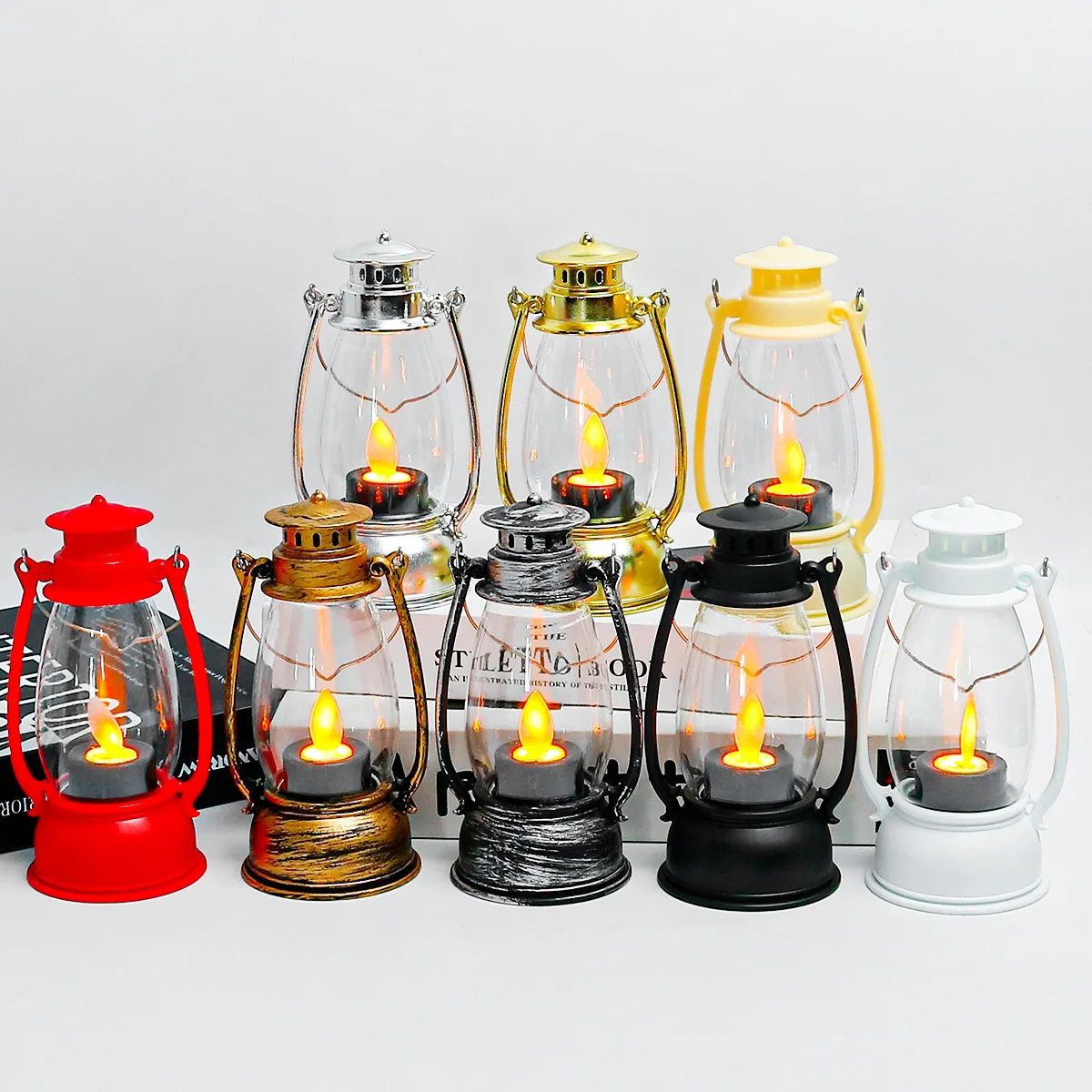 LED Retro Outdoor Camping Kerosene Lamp Portable Lantern Oil Lamp Style Vintage Photo Props Outdoor Camping Lights Night light
