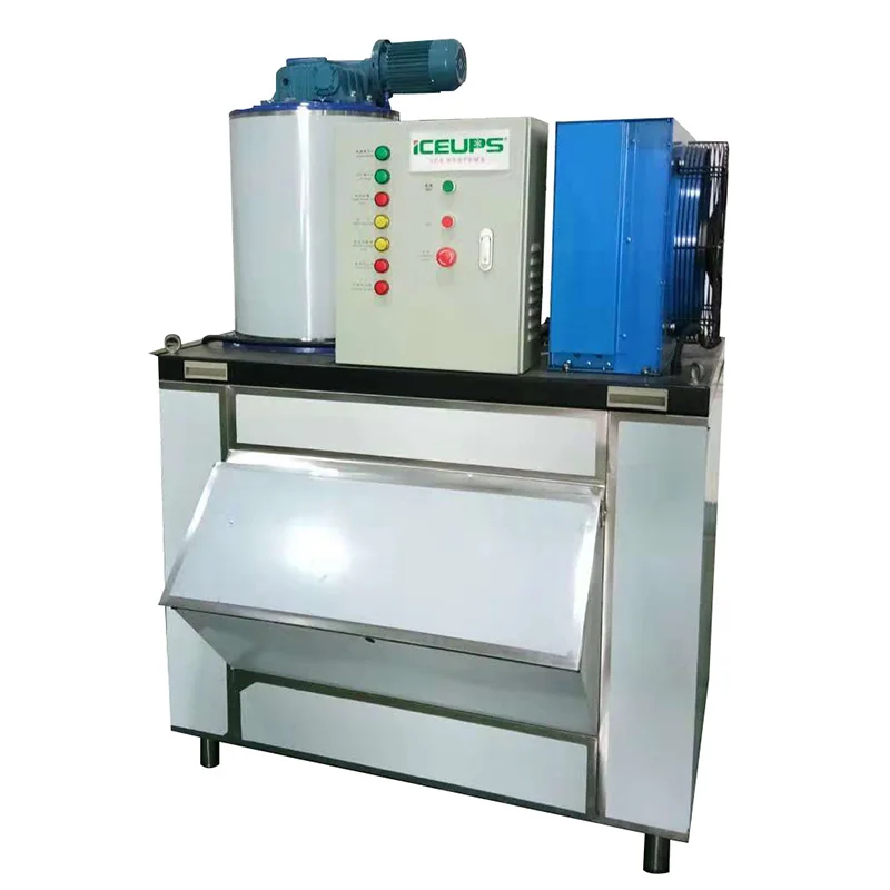 ICEUPS Good Price 300 Kg New Design Industrial Flake Ice Making Machines For Seafood Freezing Flake Ice Machine