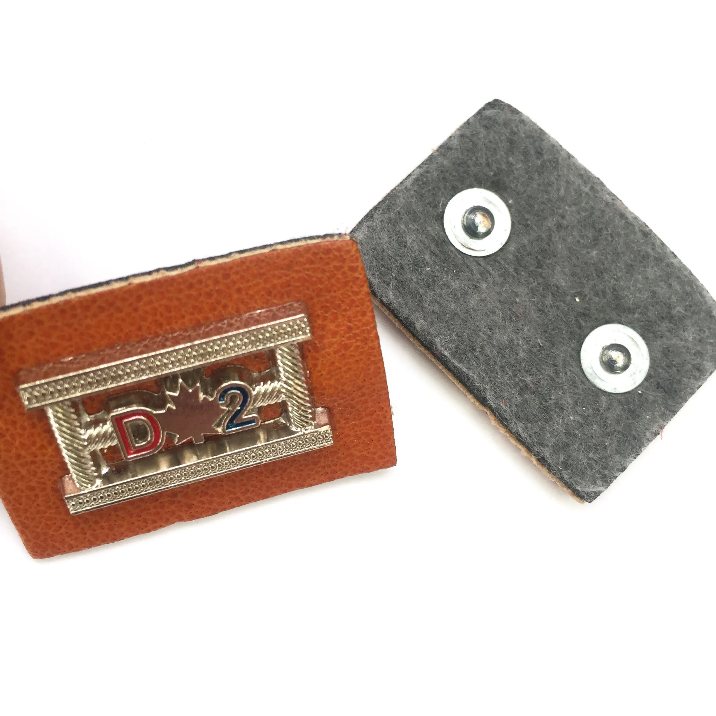 Very Cheaper Custom Debossed Leather Metal Label Clothing Patch Label with Custom 3D Metal Logo