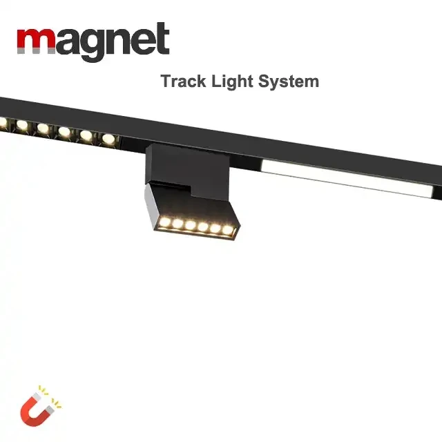 Magnetic track light 48V surface mounted concealed grille light embedded household living room track spotlight