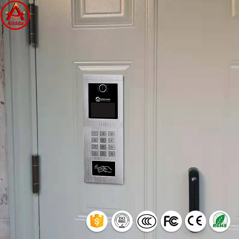 Aitdda Tft Lcd Monitor SIP Smart Phone Multi Building Video Intercom System High Quality 7 Inch 220V Aluminum Alloy
