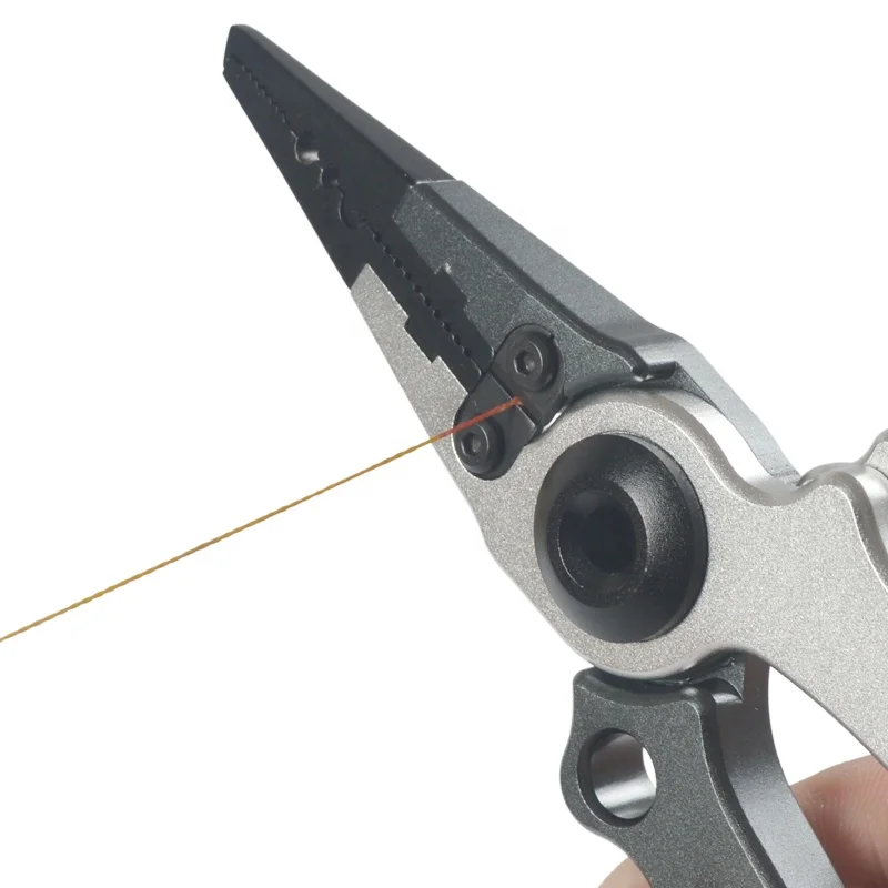 Multi Functional Aluminium Alloy Fish Pliers With Sheath Fishing Scissors Tackle Tools