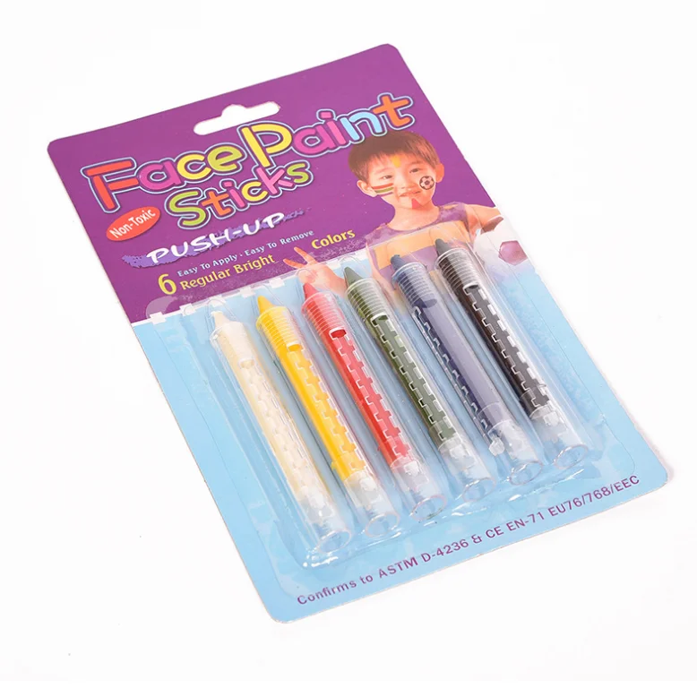 
OEM Non-toxic safety kids painting oil pastel paint face crayon 6 color 