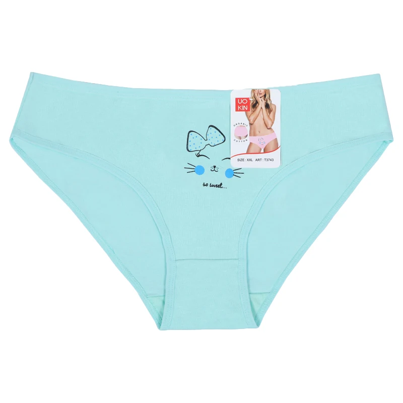 UOKIN Wholesale Cotton High Waist Printed Plus Size Women Panties ladies plus size underwear
