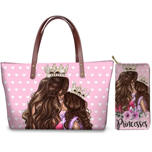Super Mom Purse & Wallet 2pcs/set Brand Designer Handbag Bags for Women Summer Beach Tote Bags mother day gift