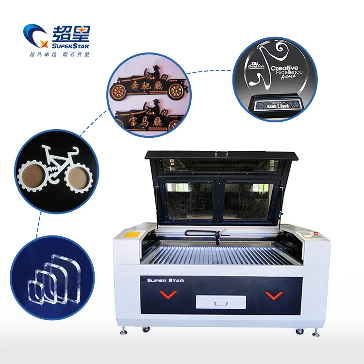 Superstar new 1390 CO2 laser cutting machine with RD control system for leather