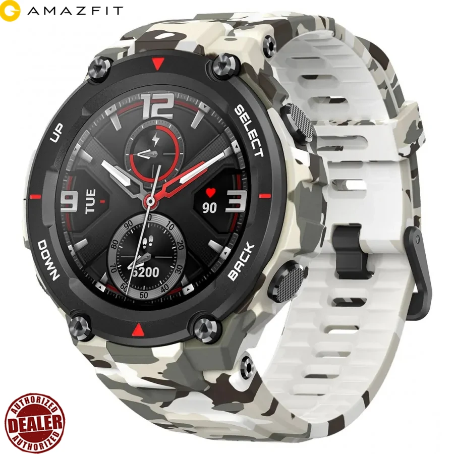 
New 2020 CES Amazfit T rex T-rex Smartwatch Control Music 5ATM Smart Watch GPS/GLONASS 20 days battery life MIL-STD for Android 