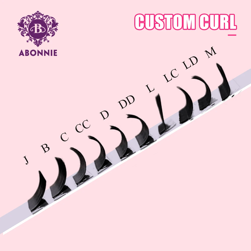 Abonnie Faux Mink Pbt Fiber Individual Eyelash Extensions Dark Matte Cashmere Lash Trays Dark Lash Extensions