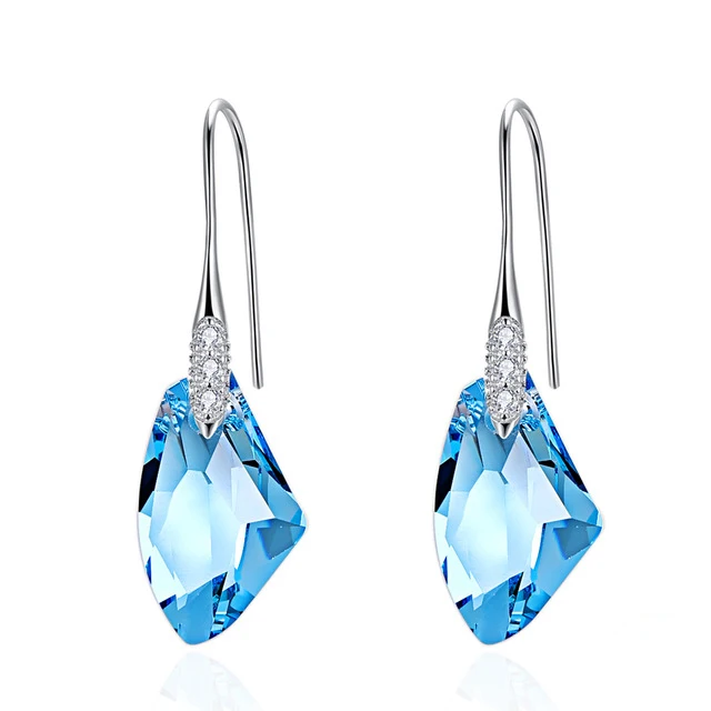 
Hermosa Austria Crystal Earrings Galactic Vertical Dangle Hook Earrings Sterling silver Earrings for Women Jewelry 