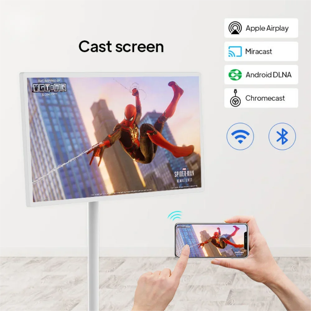 Hot sale Touch Panel Android 12 Mobile smart screen with Stand Invertible IPS Display Wireless Cast TV Live Streaming