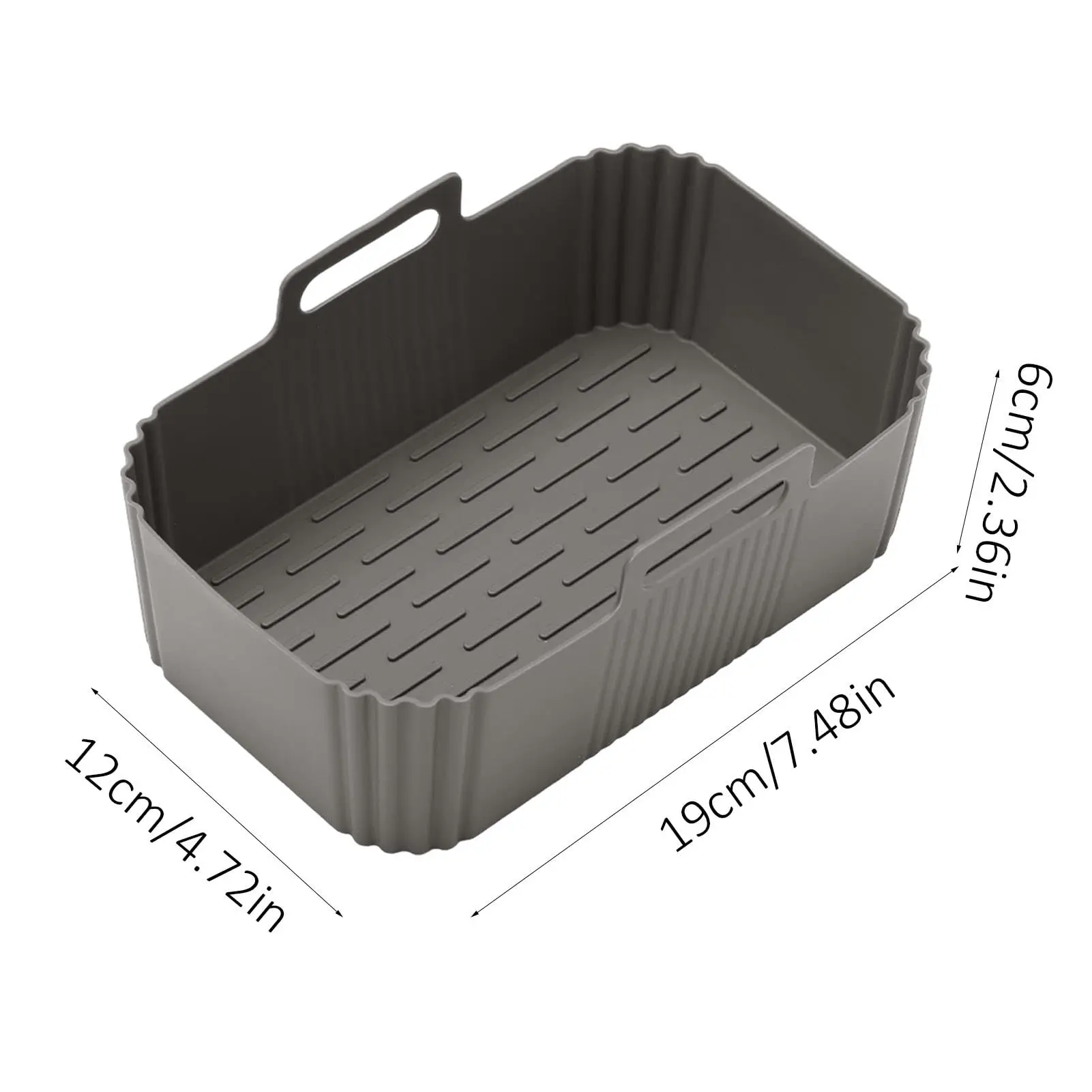 Air Fryer Silicone Baking Tray Rectangular Air Fryer Silicone Tray Mat Air fryer Silicone Pot 7.5 Inch