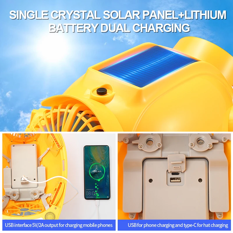 Bluetooth Helmet With Solar Air Conditioning Cooling System Fans and Charging Capabilities Hard Hat Product