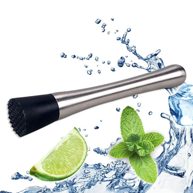 
Home Bar Tool Set Long Stainless Steel Cocktail Muddler Ice Breaker 