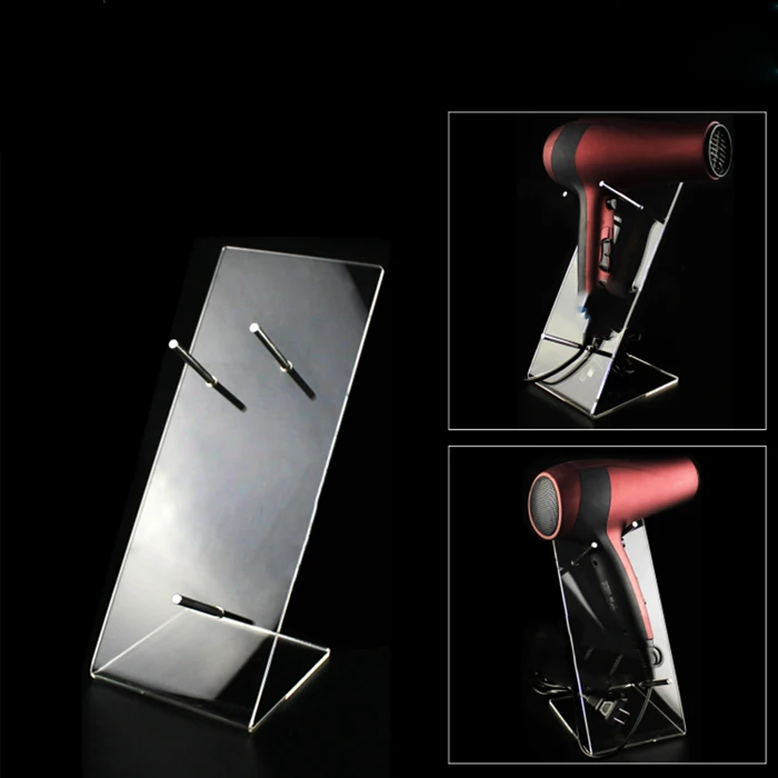 Matte L Shape Clear Acrylic Hair Dryer Bracket Curling Iron Display Stand Holder