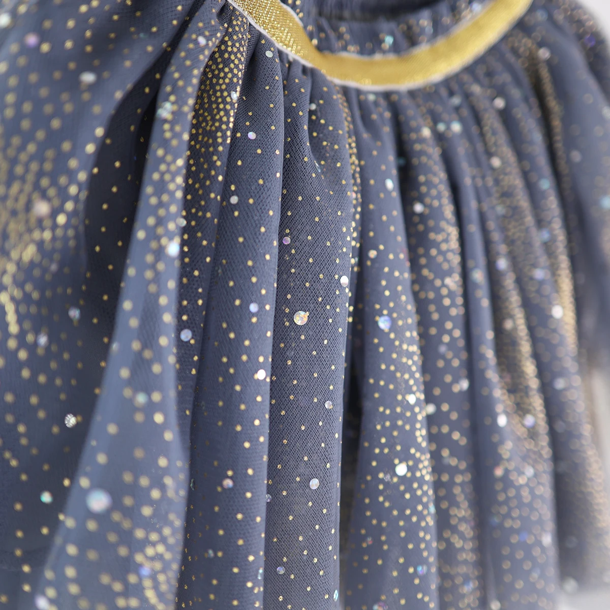 Kids Shining Sequins Tutu Children Ruffle Skirt Black Tutu Lining Cotton Kids Tulle Pleated Skirts for Girls Tutu Toddler Skirt