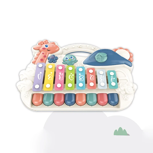2 IN 1 Music and Lighting piano Musical Instruments Toy Cartoon Knock Piano Toy Electronic Organ Baby Keyboard Piano Toy
