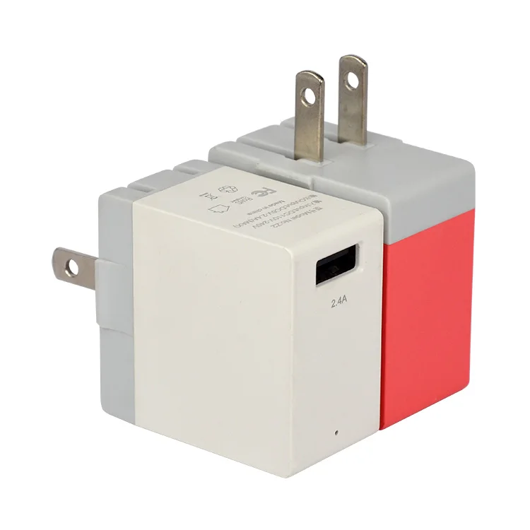 5V 2.4A 12W CE certified tablet PC US plug charger dual wall charger foldable