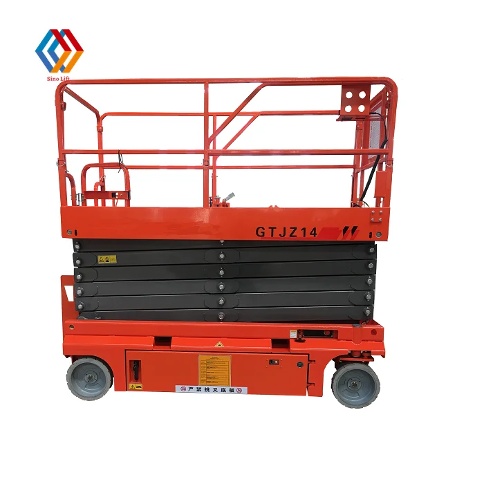 6-14M 380KG Self-propelled Electric Scissor Lift Self-driven Battery Electric Lifting for Warehouse and clean buildings