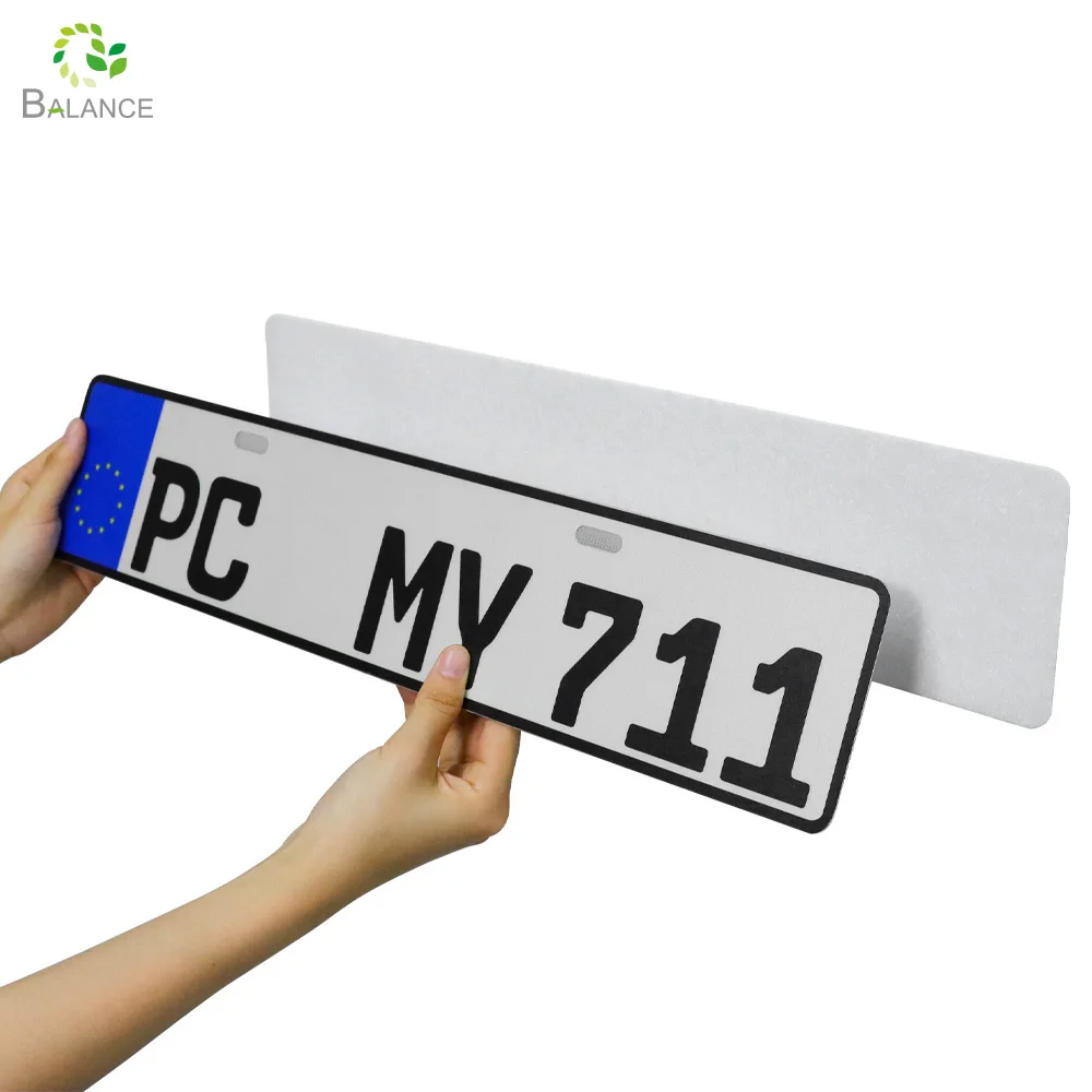 European License Plate Sticker Custom Car Number Plate Holder For Car Hook Loop Fastener