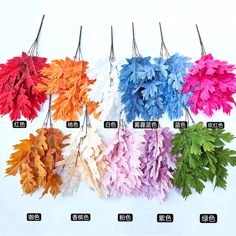 Artificial wall decoration plastic leaf bundle home and office decor simulation tropical leaves greenery artificial leaves bunch
