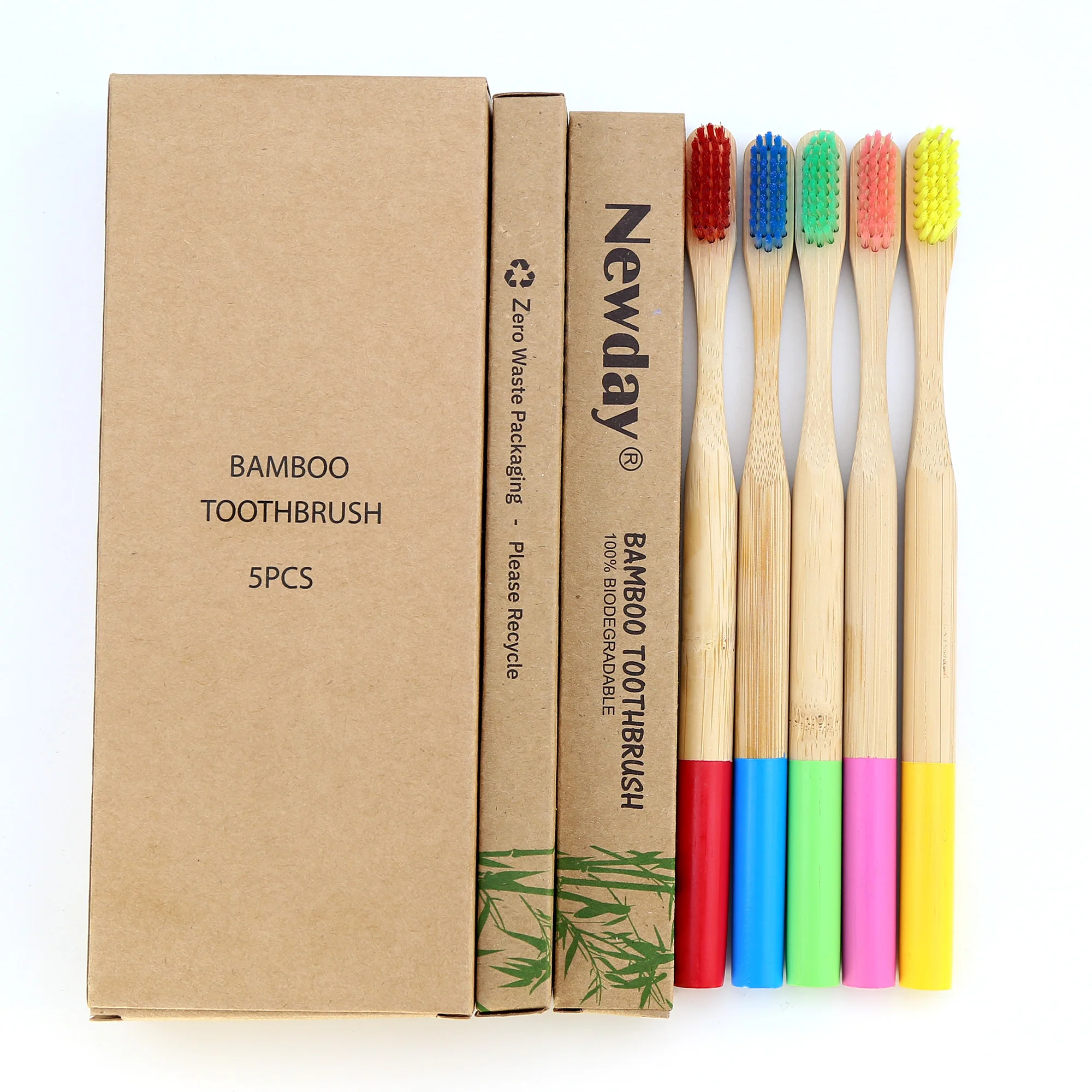 Eco-friendly BPA free Nylon Bristles OEM Bamboo Toothbrush with Customized no waste Packing and Logo