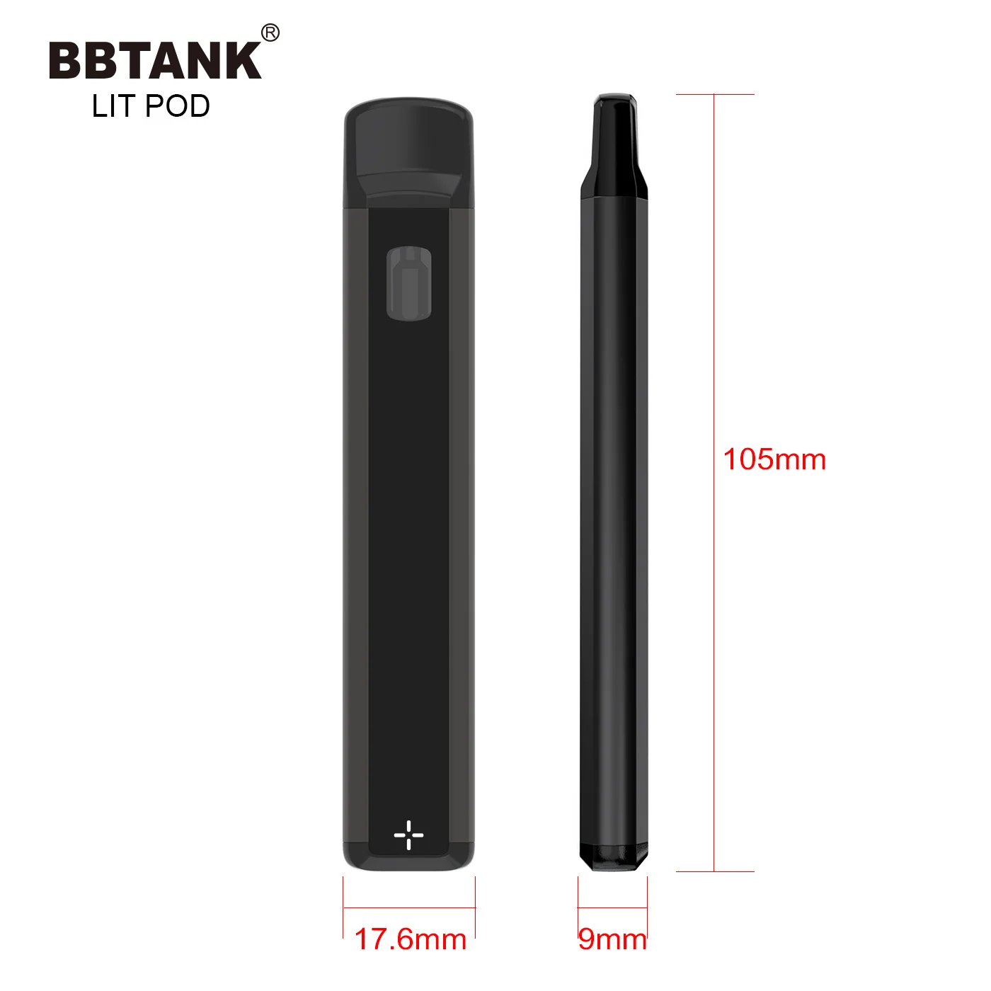BBTANK Lit Pod 1ml 2ml Ceramic Coil Pod Vape 350mah CBD Oil atomizer Rechargeable e cigarette Vaporizer CBD pen