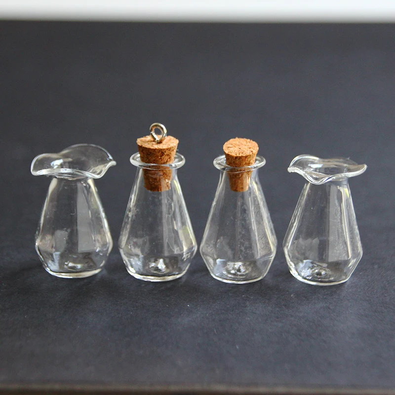 manufacturer innovations mini small big jar decorative heart round wholesale price glass bottle with cork top stopper wooden lid