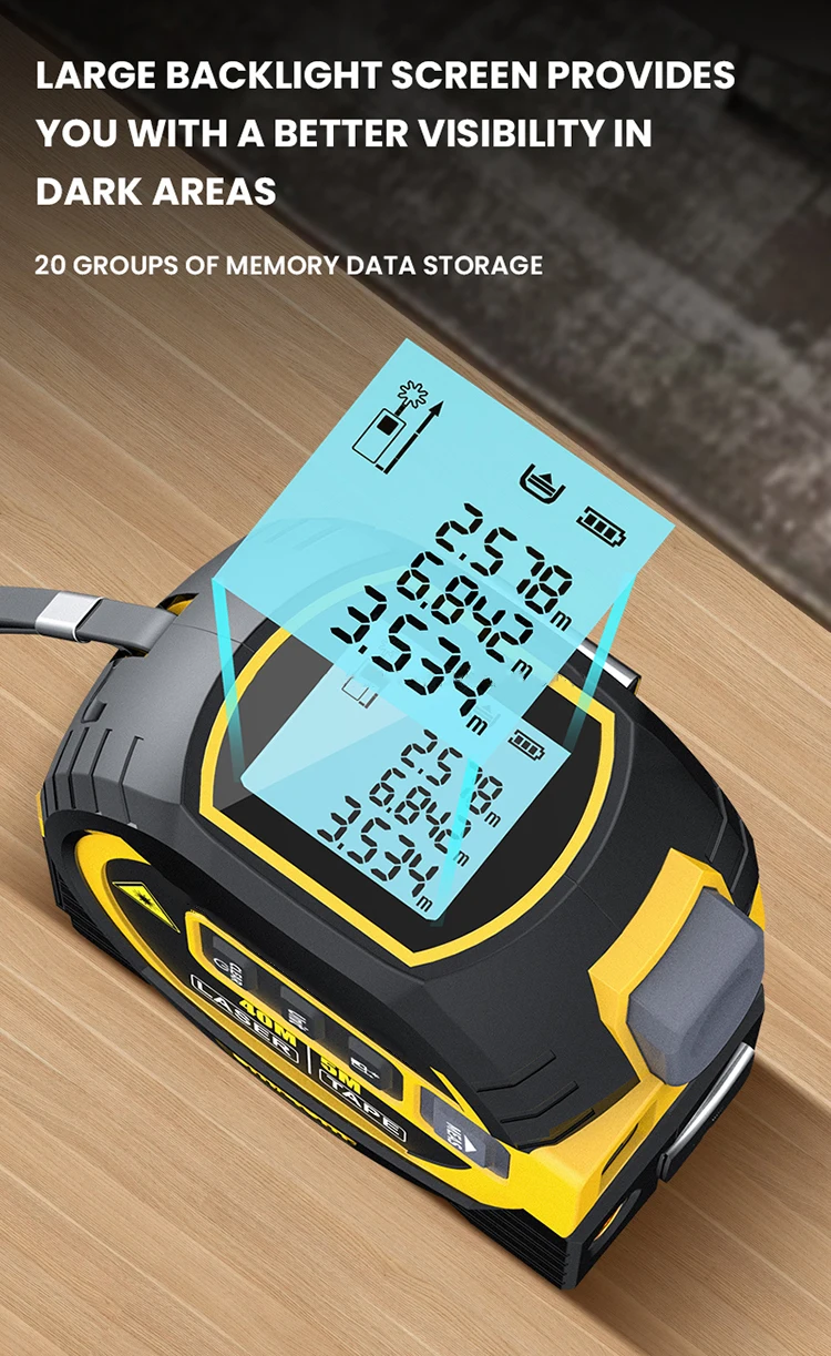 China manufacturer wholesale 3 in 1 Multifunction laser tape measure digital tape measure