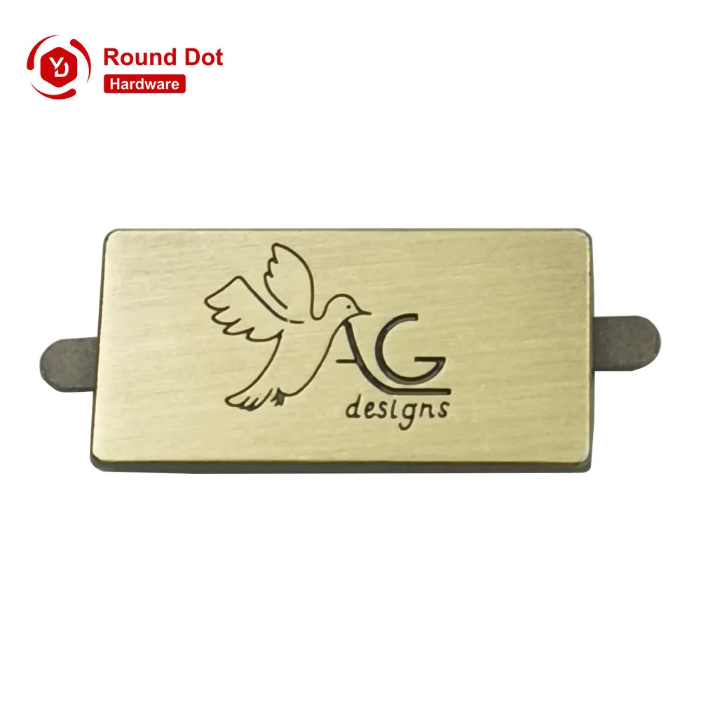 Multiple Color Options Hot Selling Brand Logo Stamped Metal Labels Tags Low MOQ Customized Shapes Logo Plates