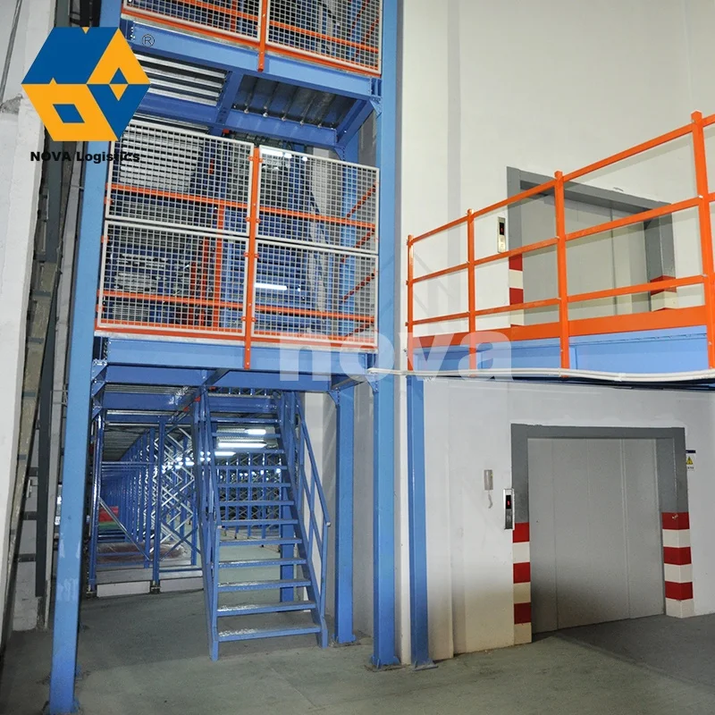 NOVA Prefabricated Steel Structure Warehouse Platform, Raised Storage Multi-level Racking Steel Mezzanine Floor/