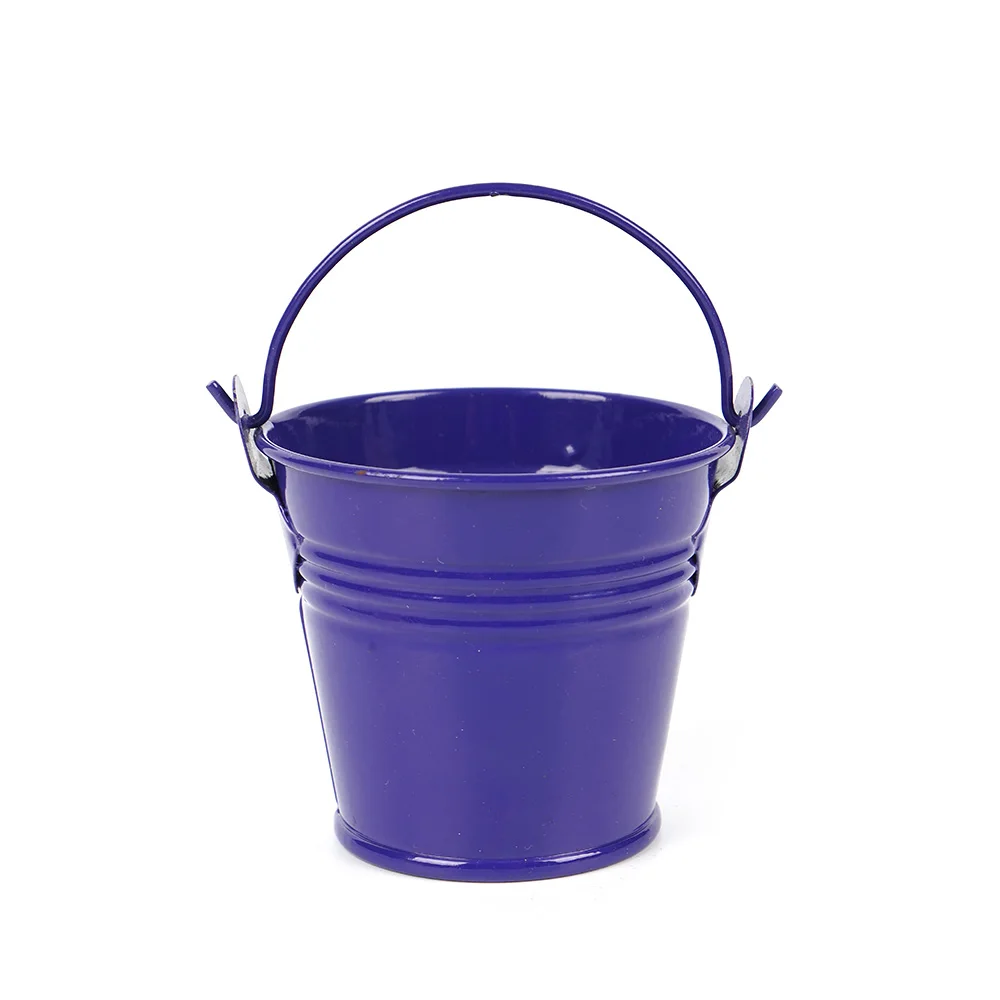 Colorful Mini Garden Bucket Pail Wedding Decoration Candy Box Flower Planting Pot With Handle Iron Water Metal Bucket