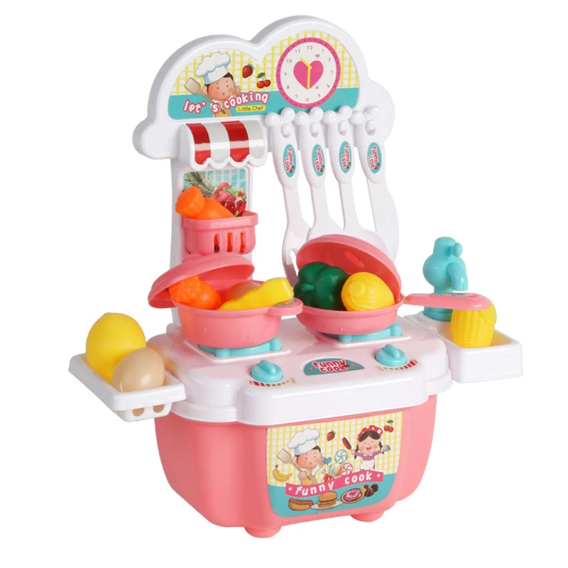 Wholesale Children Play House Plastic Mini Kitchen Educational Toys Kids Pretend Play Food With Games Set For Toddler Girls Gift