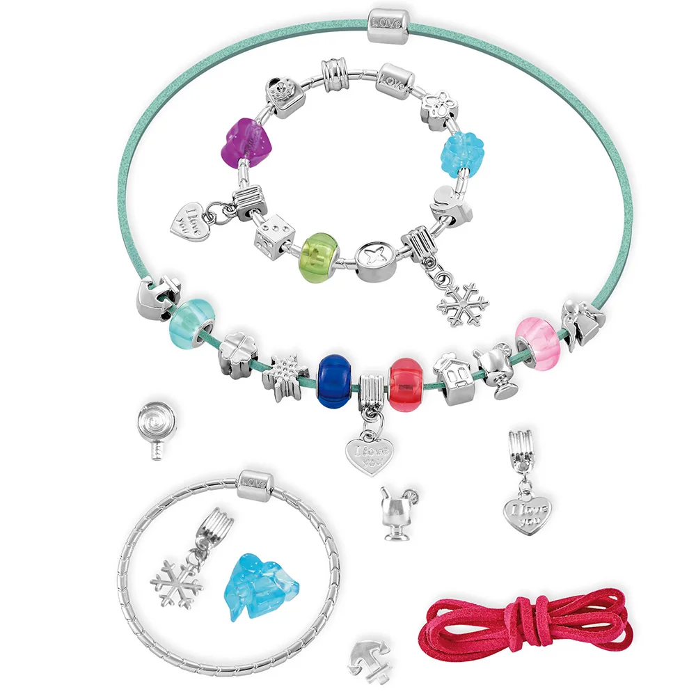 Charm Bracelet Making Kit Trendy Stuff Beads Bangle Bracelet DIY Craft Jewelry Toys Set for Teen Girls Christmas Birthday